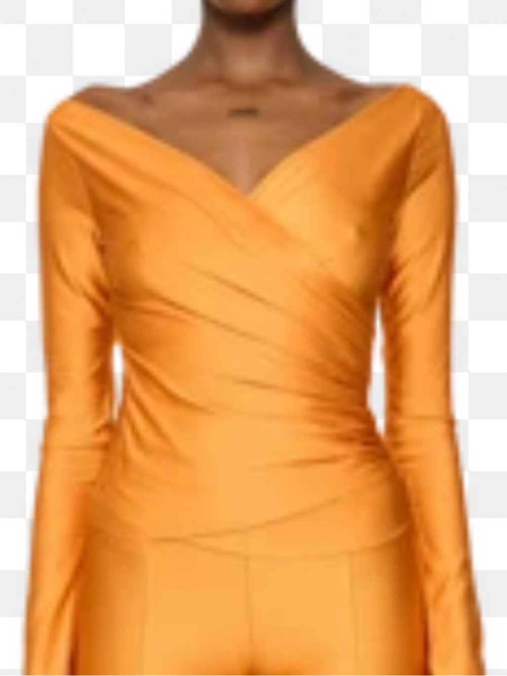 Coucoo Elegant Off-Shoulder Orange Wrap top